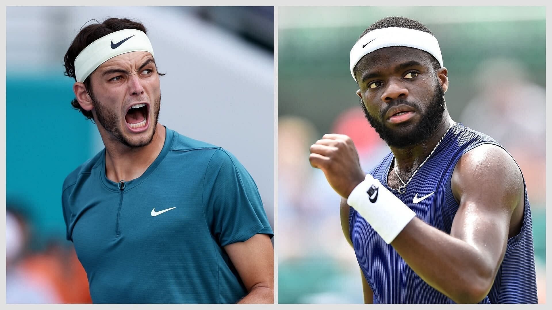 Taylor Fritz (L) and Frances Tiafoe exit the 2023 French Open