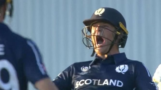 [Watch] Incredible scenes as Michael Leask's boundary helps Scotland sink Ireland on the last ball