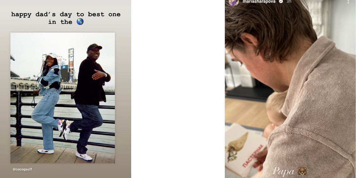 Coco Gauff and Maria Sharapova&#039;s Instagram stories