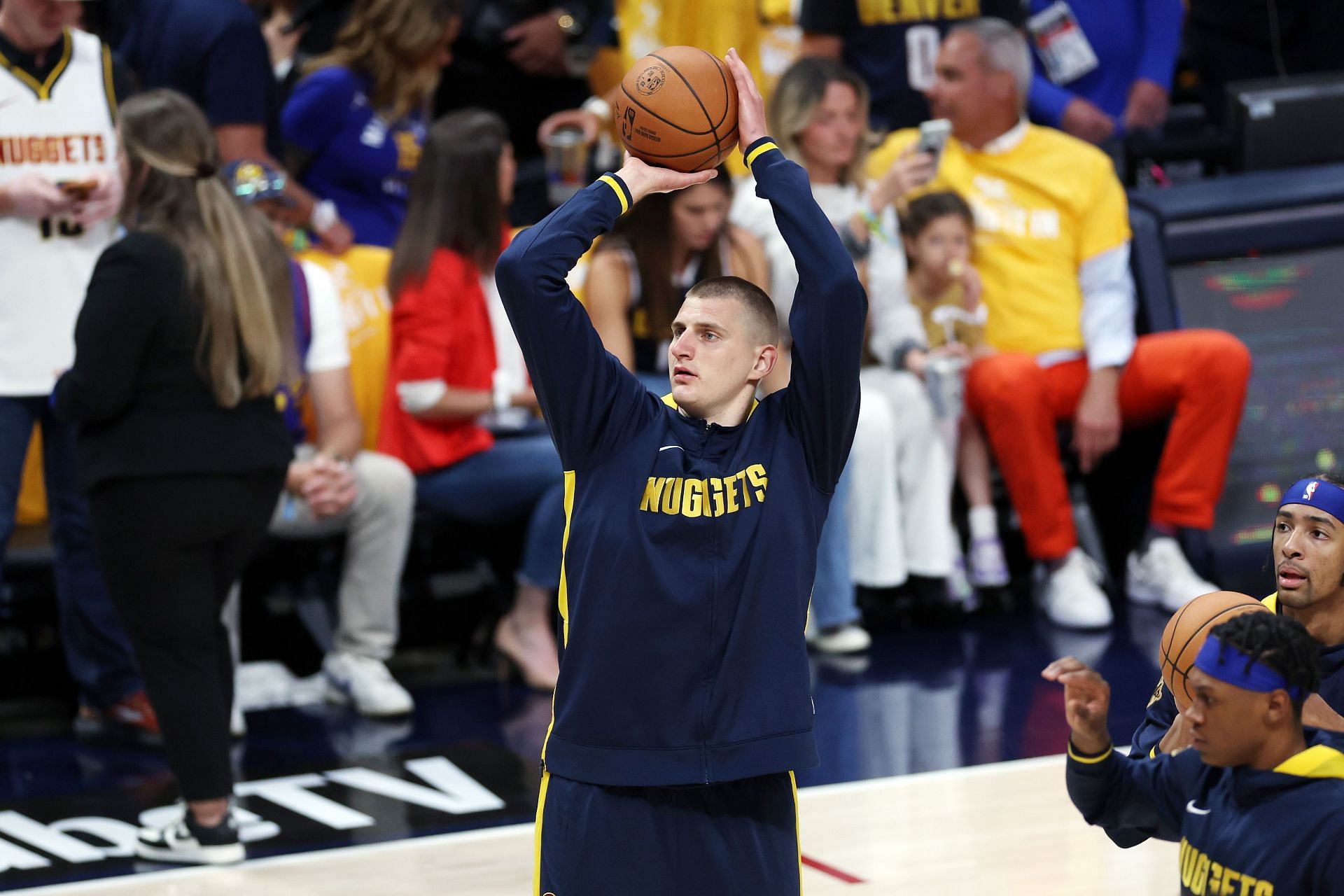 Nikola Jokic of the Denver Nuggets at the 2023 NBA Finals - Game One