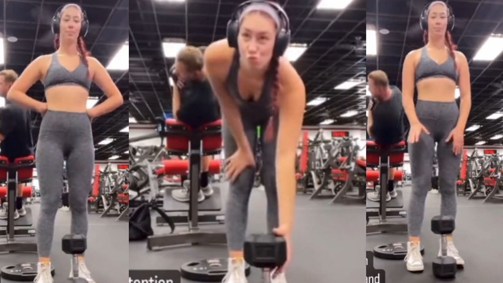 Woman in the gym shames another person for working out (Image via Instagram)
