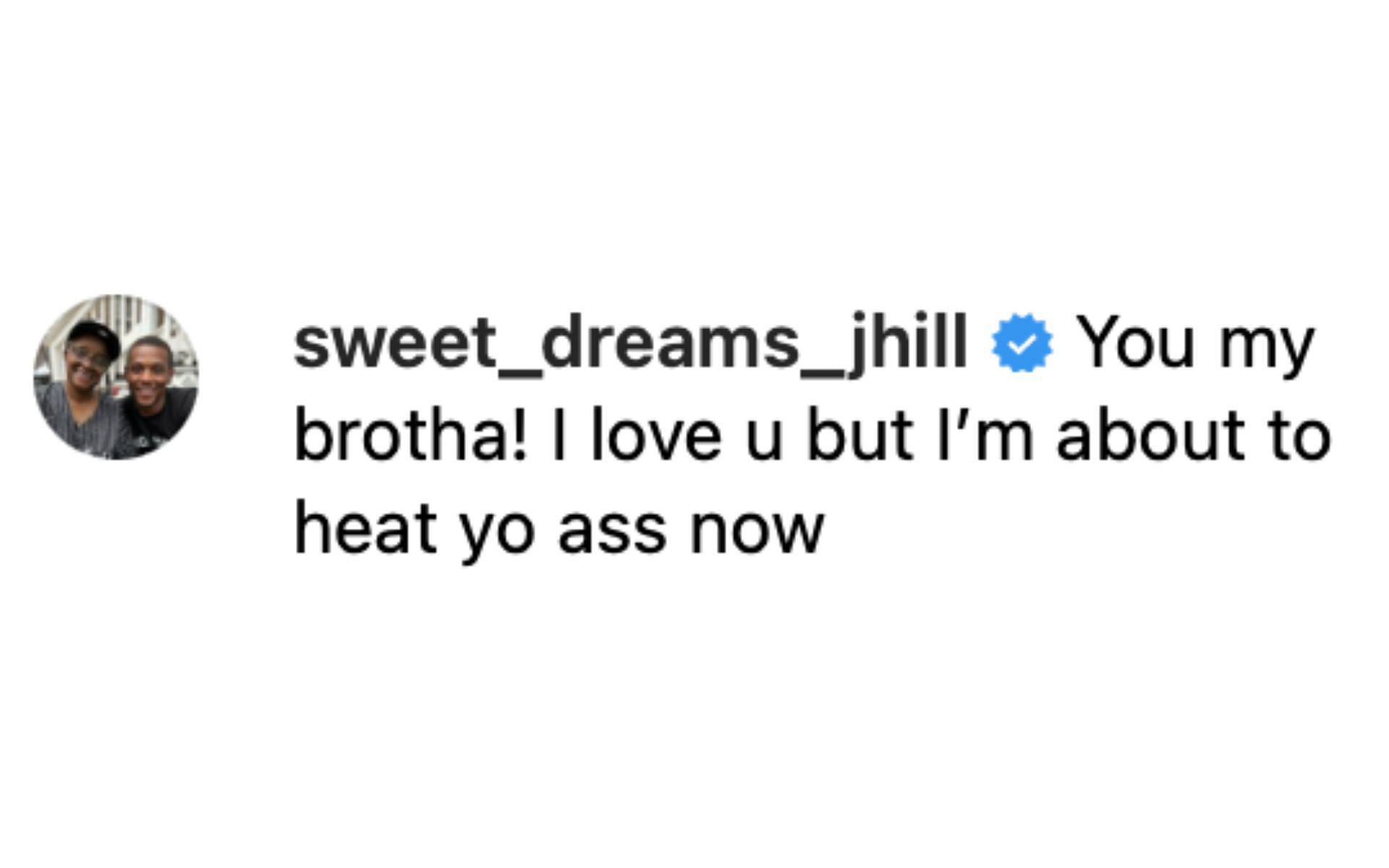 Hill responds to Holland&#039;s dig at his weight on Instagram. [via Instagram @trailblaze2top and @sweet_dreams_jhill]