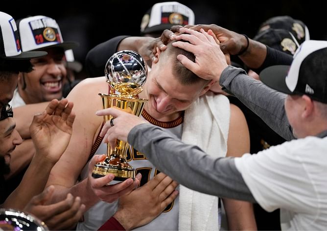 "Sparky Gonzales has the trophy cleaned and detailed" - Malika Andrews confirms that Nikola Jokic's NBA Finals MVP trophy has been found
