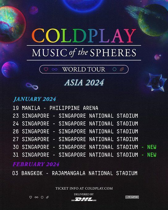 Coldplay Sixth And Final Singapore Show 2024: Everything You Need To Know