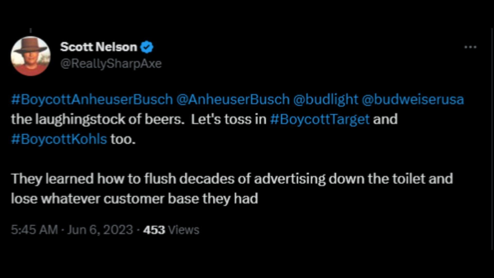 Screenshot of a Twitter user remarking on the retail chain funding an organization trying to remove Mount Rushmore. (Photo via @ProudElephantUS/Twitter)