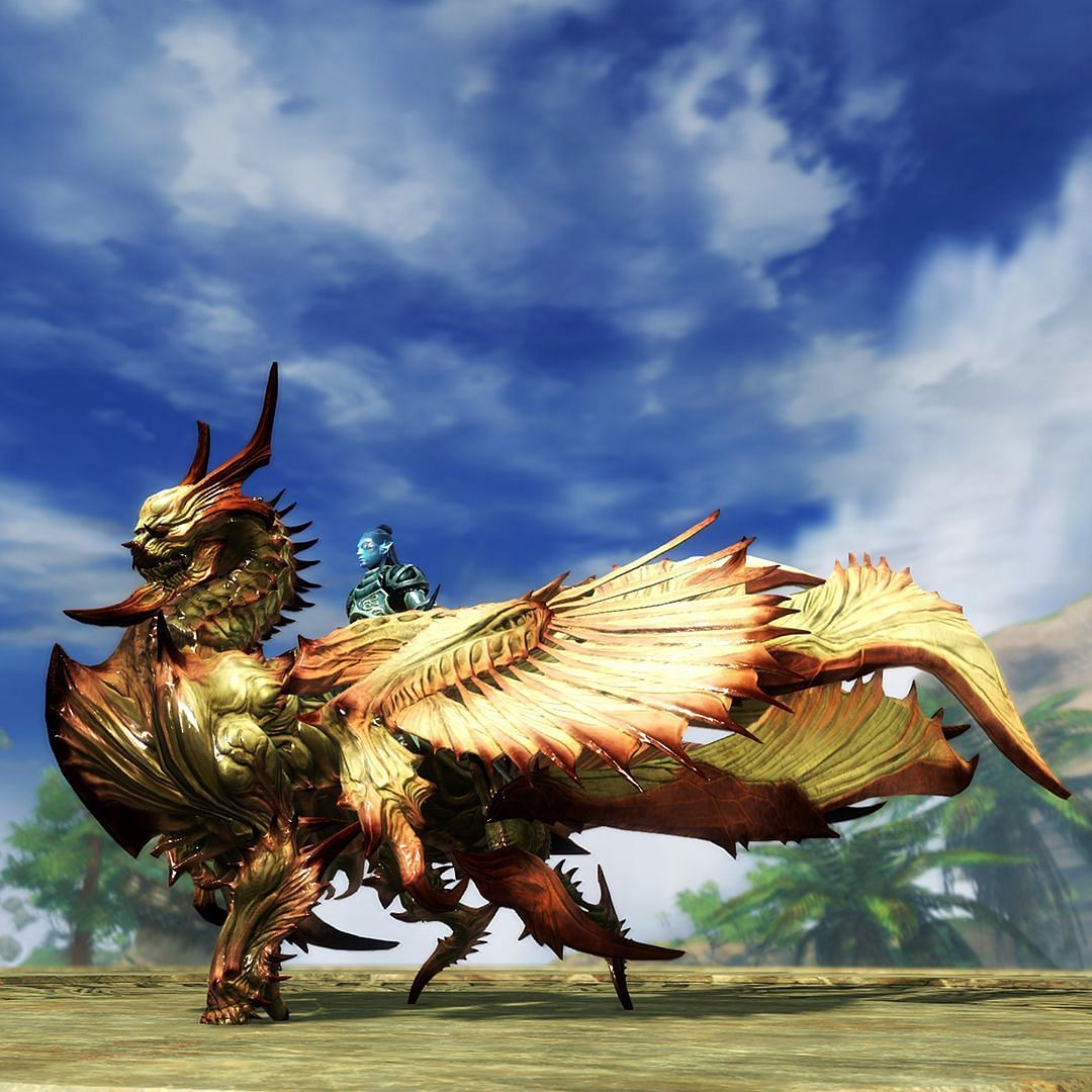 This is a gorgeous Kryptis Scaleskin in GW2&#039;s next expansion (Image via ArenaNet)