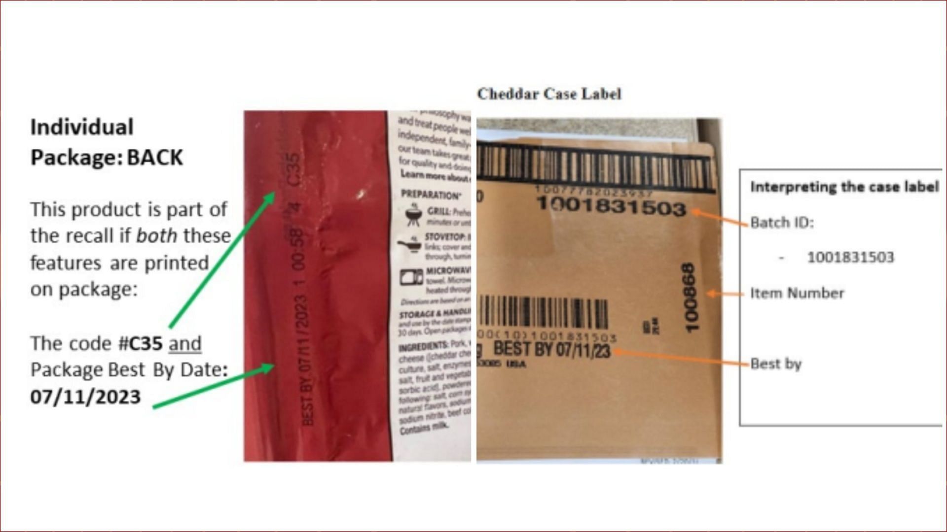 The recalled ready-to-eat sausage products must not be consumed in any manner (Image via FSIS)