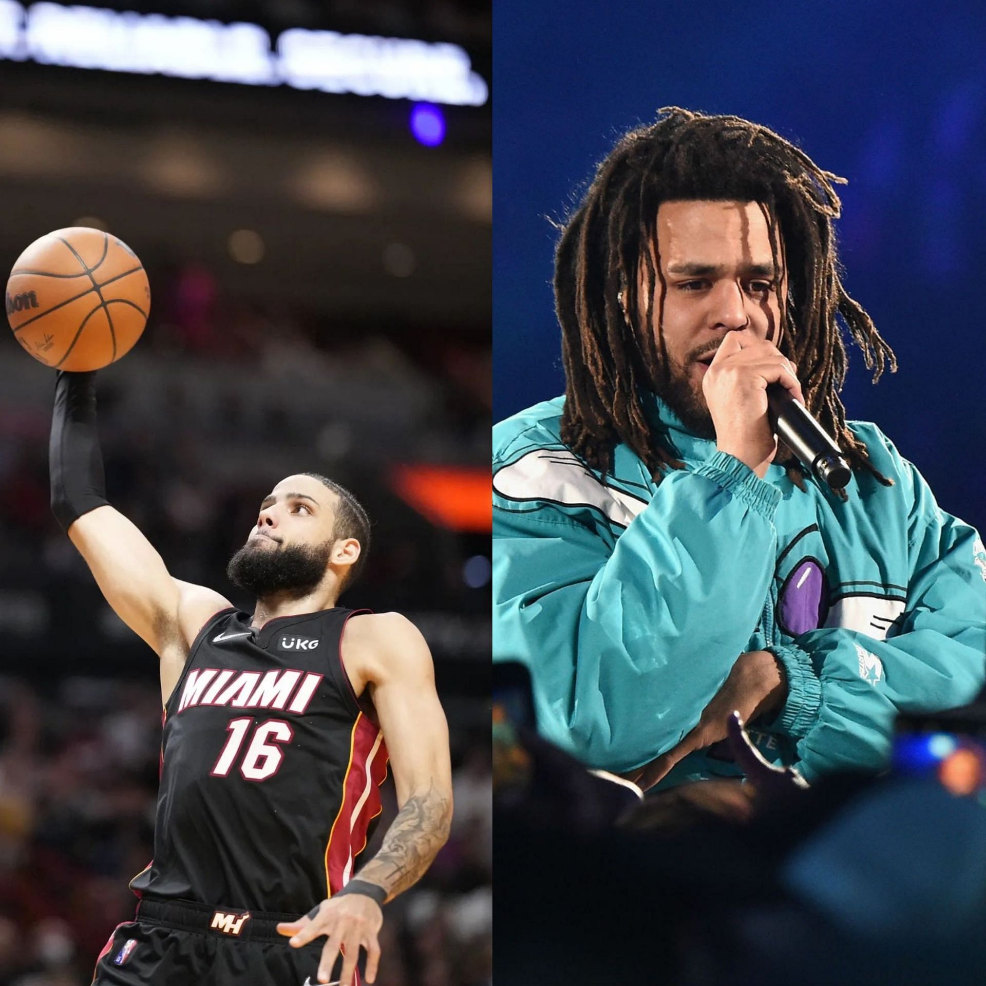 Caleb Martin talked about J. Cole getting excited for the NBA Finals