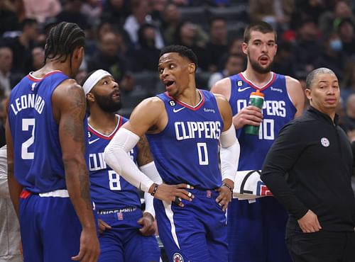 The LA Clippers with head coach Ty Lue