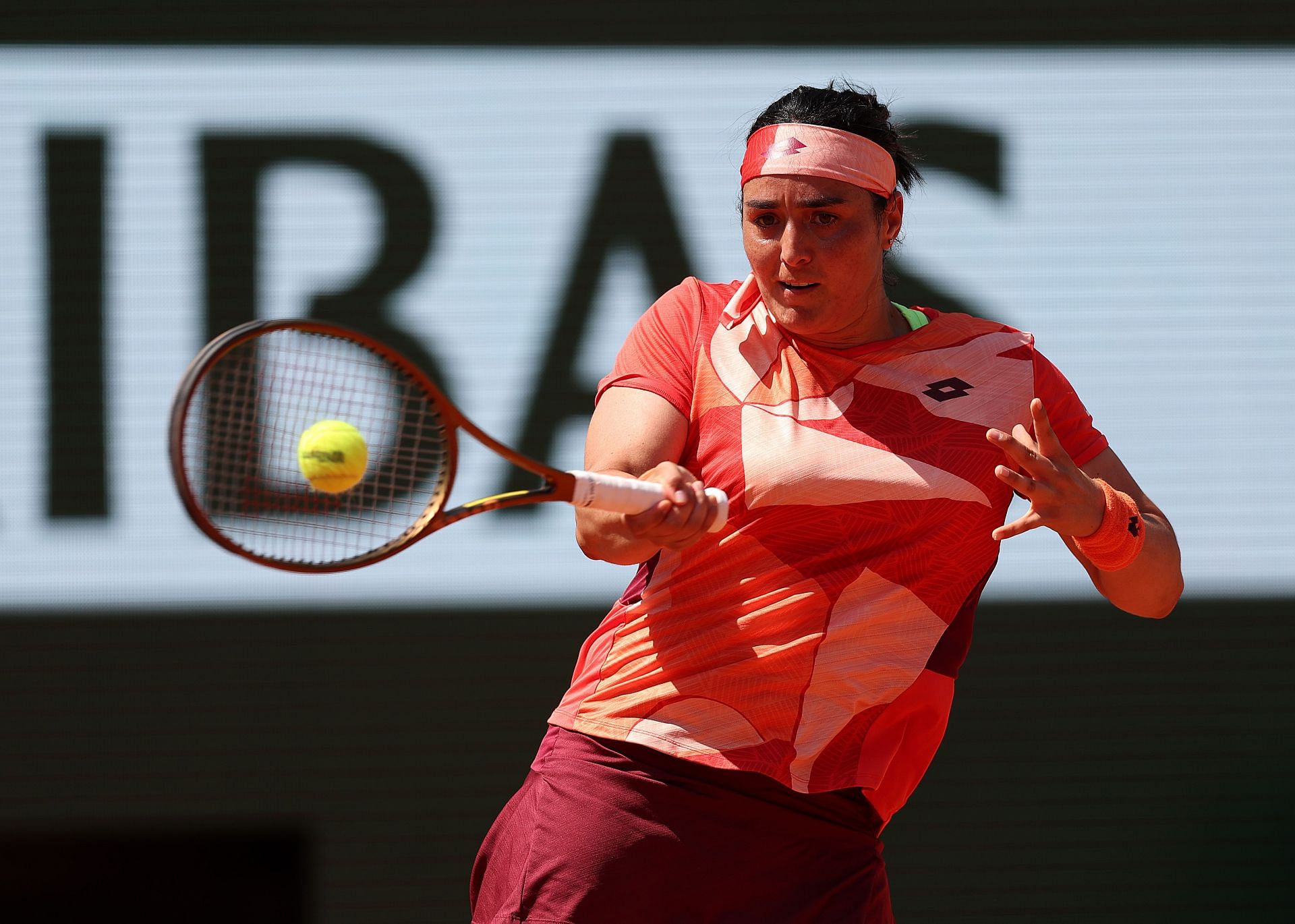 Ons Jabeur in action at the French Open