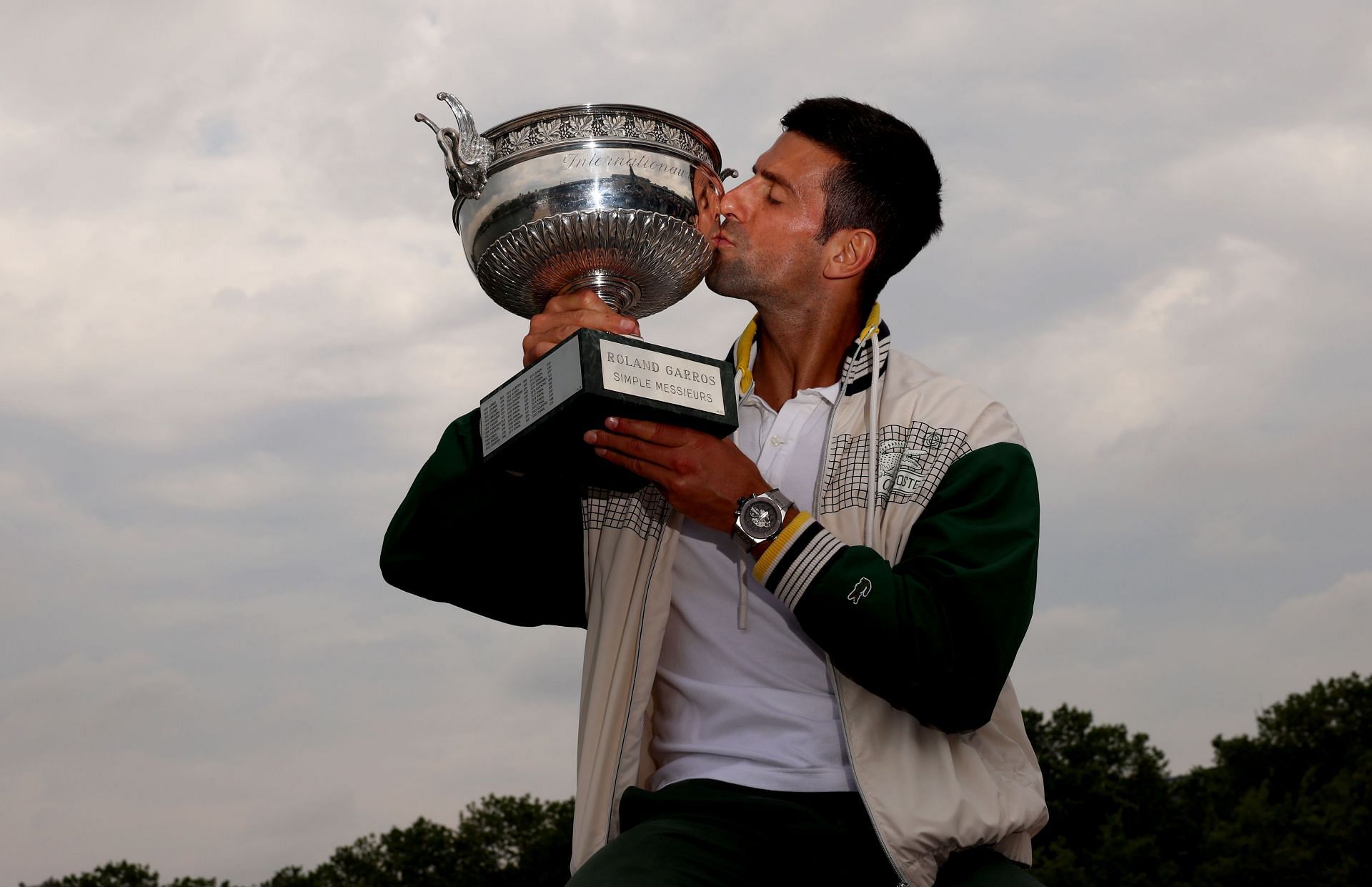 Novak Djokovic with the French Open trophy