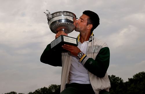 Novak Djokovic with the French Open trophy