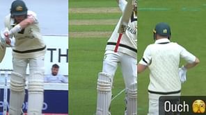 [Watch] "Ouch" - Marnus Labuschagne loses grip of his bat after being hit by a bouncy delivery from Mohammed Siraj