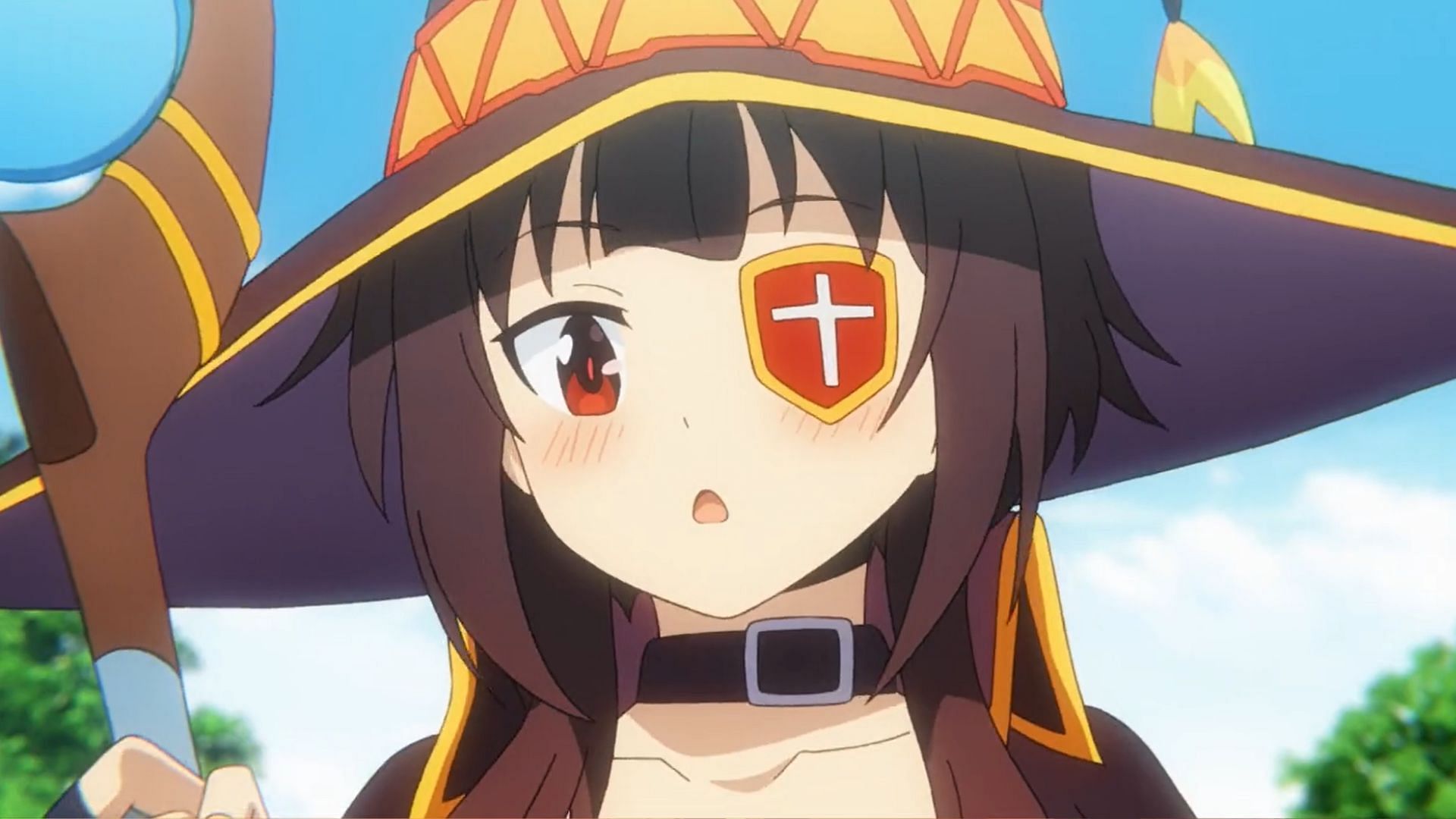 Megumin in KonoSuba: An Explosion on This Wonderful World! (Image via Studio Deen)