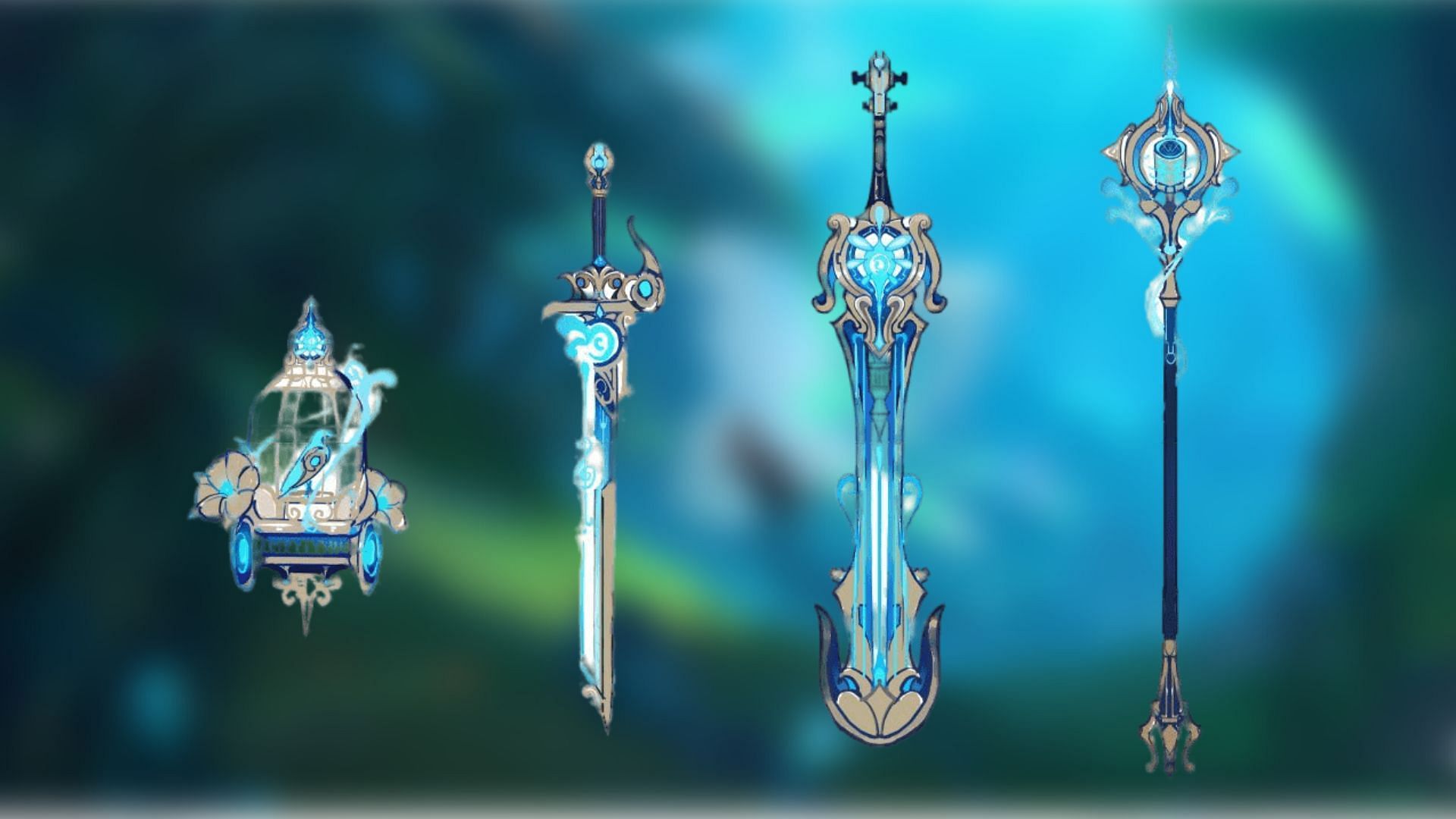 Leaked art for Fontaine weapons (Image via HoYoverse)