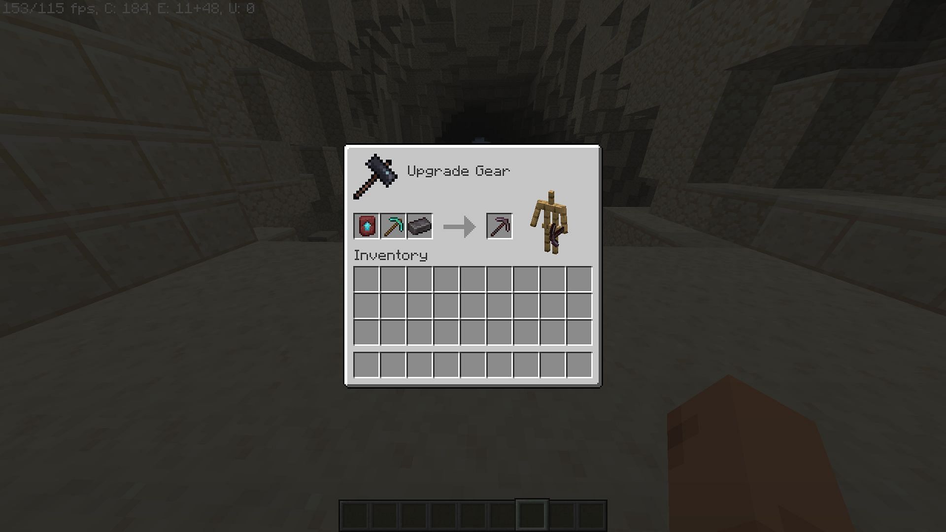 The new smithing table interface (Image via Mojang)