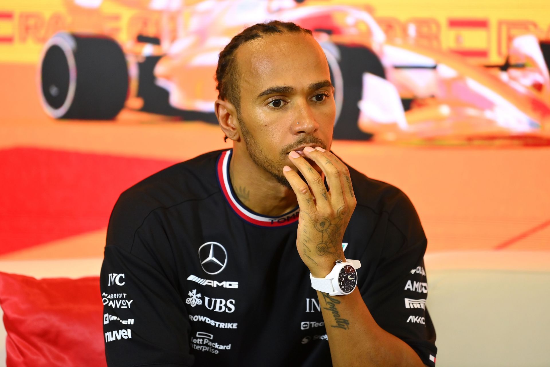 Lewis Hamilton in the press conference