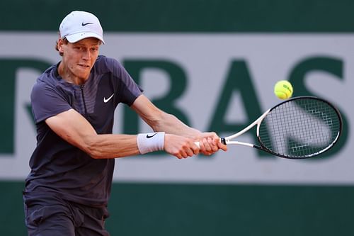 Jannik Sinner in action at the French Open