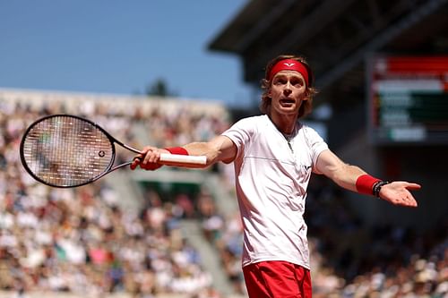 Andrey Rublev at 2023 French Open.