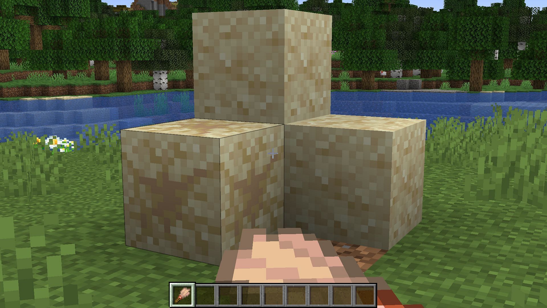 The new suspicious sand blocks located in desert pyramids can also have diamonds in Minecraft 1.20 (Image via Mojang)
