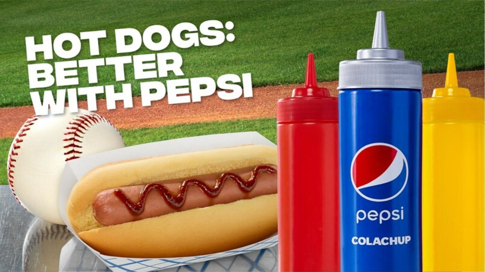 Pepsi&#039;s new Pepsi Colachup condiment will be available for sampling at select stadiums on the Fourth of July (Image via PepsiCo)