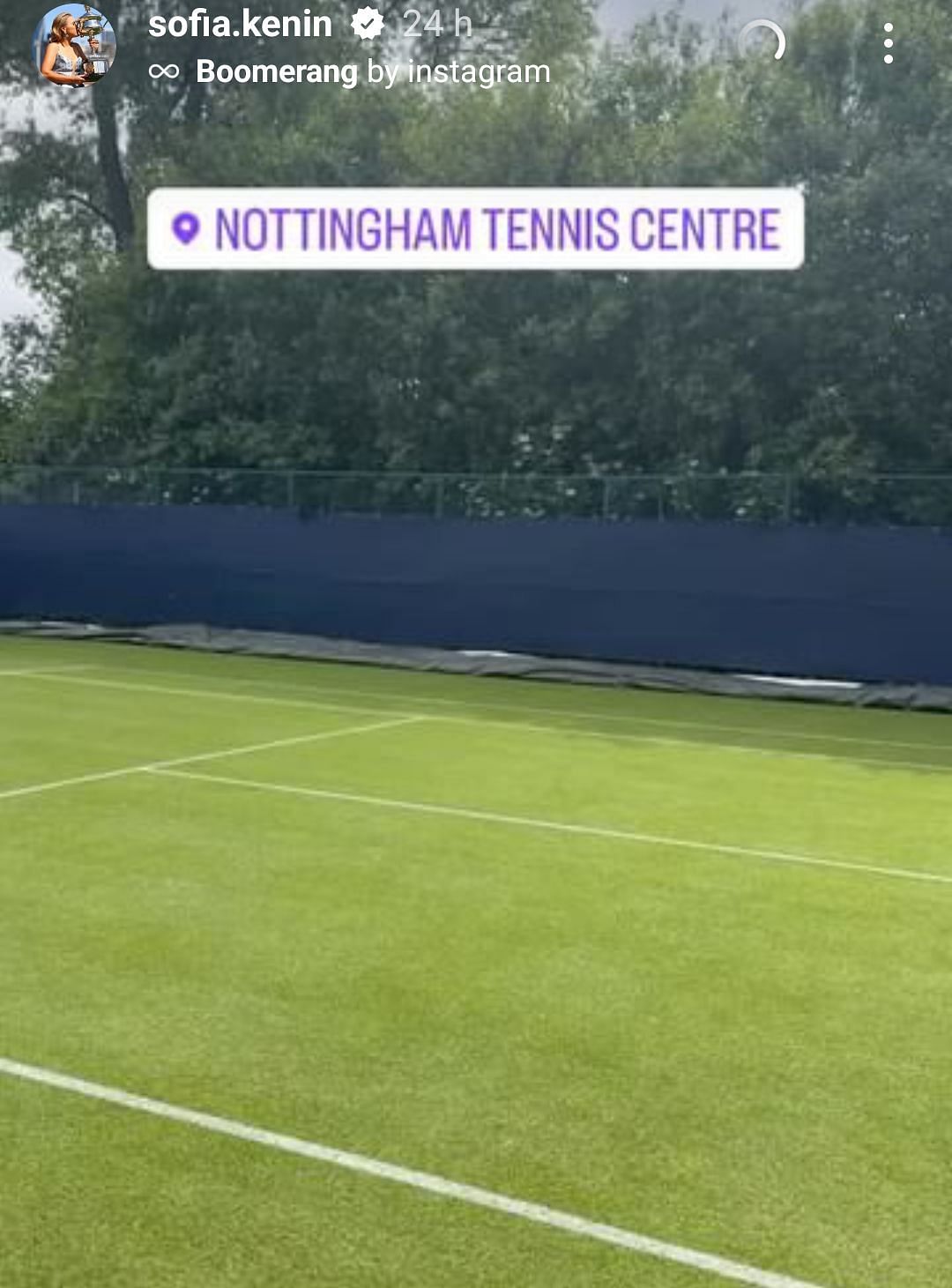 Sofia Kenin at the Nottingham tennis center