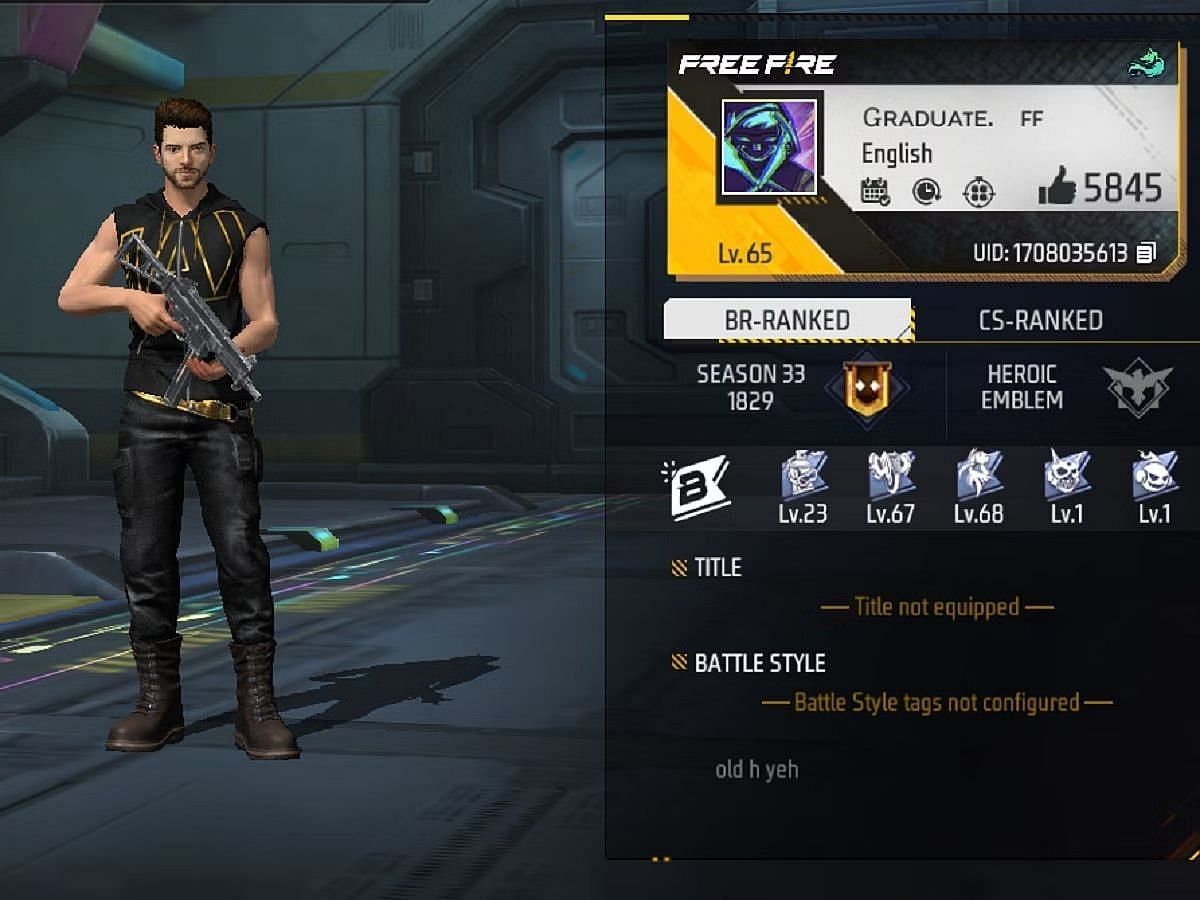 Graduate FF की Free Fire Max ID (Image via Garena)