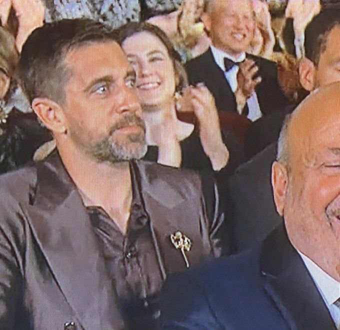 Aaron Rodgers at Tony Awards show with C.J. Uzomah