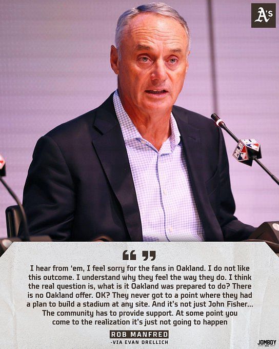 MLB Commissioner Manfred tackles A's stadium quandary