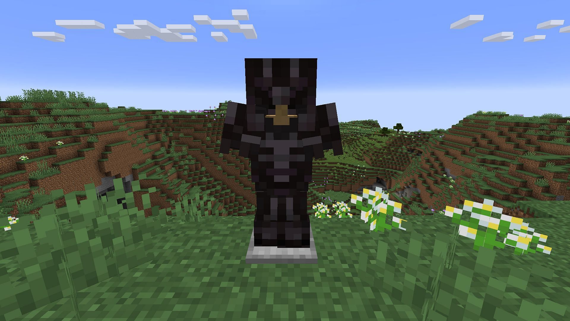 This netherite armor utilizes Minecraft
