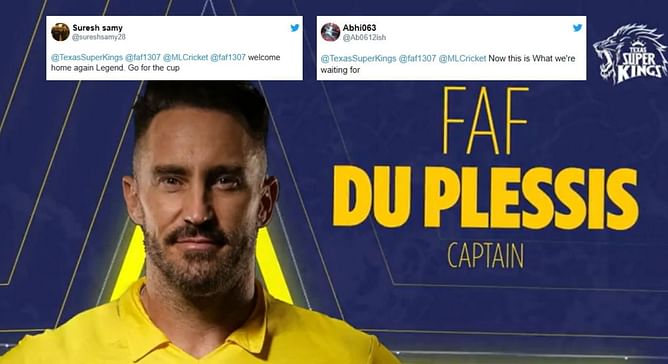 "Go for the cup" - Fans react as Texas Super Kings appoint Faf du Plessis as captain for inaugural MLC