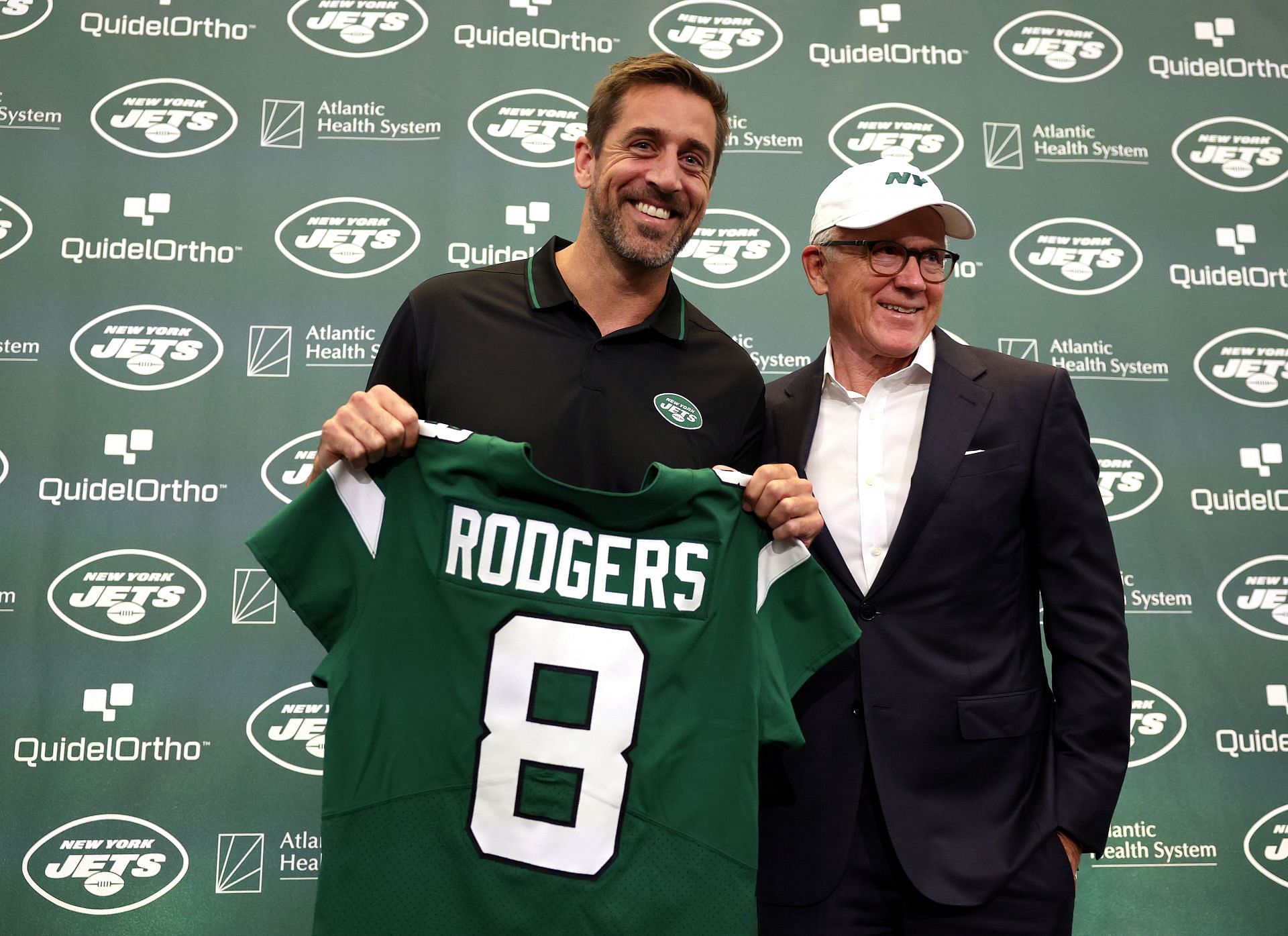 New York Jets introduce quarterback Aaron Rodgers.