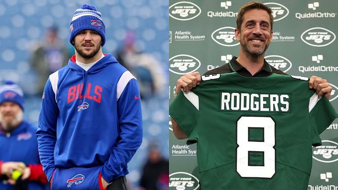 Josh Allen gets candid on facing Aaron Rodgers' Jets in star-studded AFC East division - "It's going to be a battle"