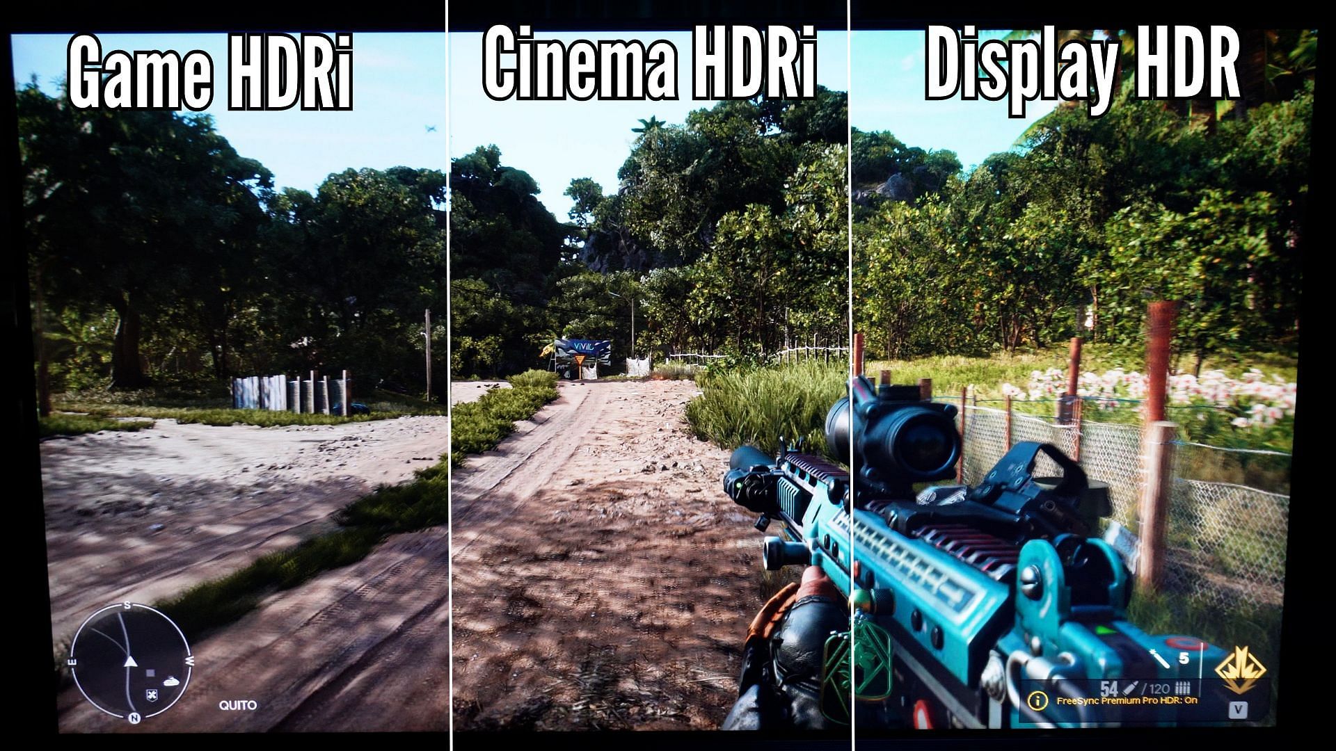 Different HDR modes on the BenQ Mobiuz EX2710U (Image via Sportskeeda)