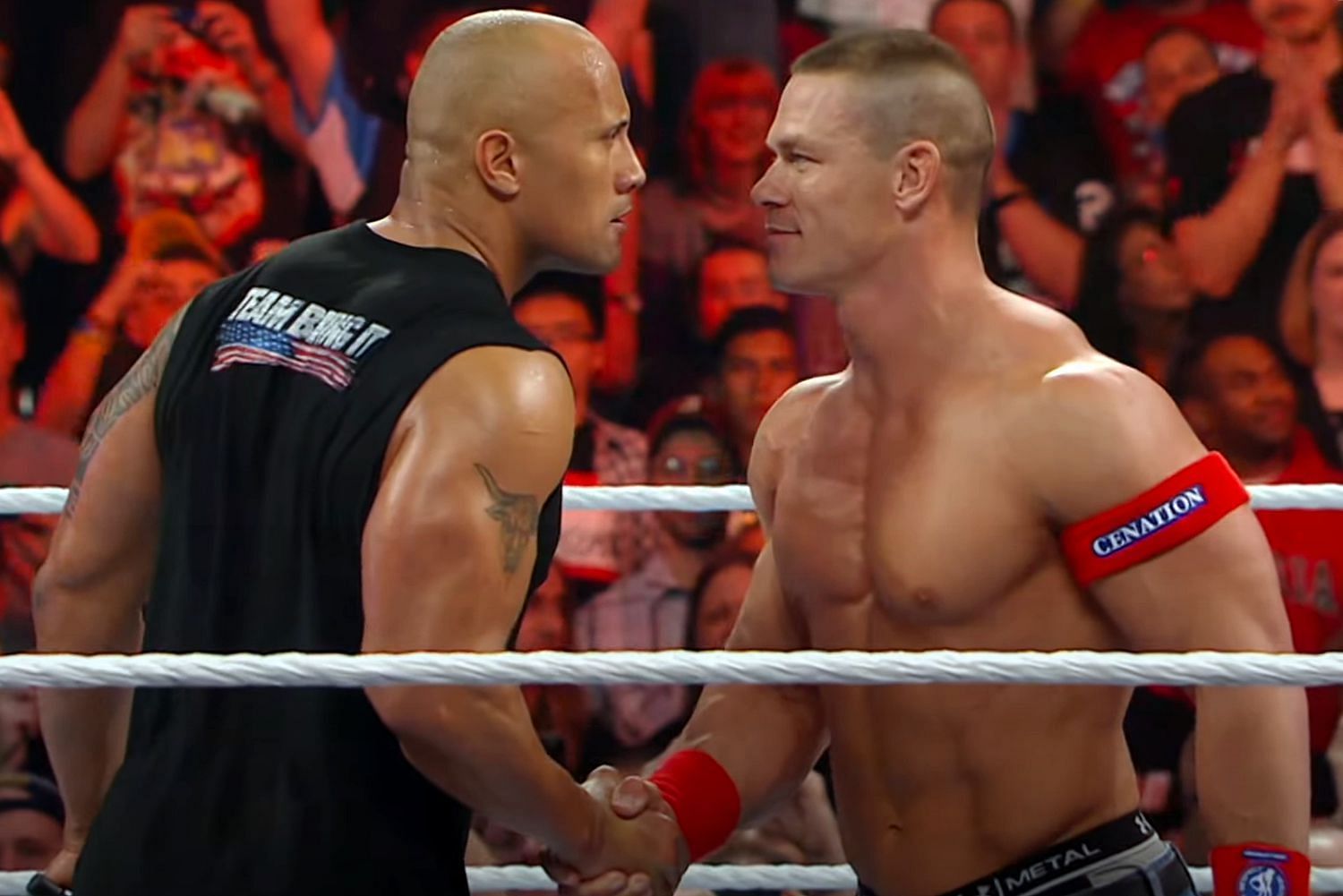 The Rock and John Cena building up to WrestleMania 28