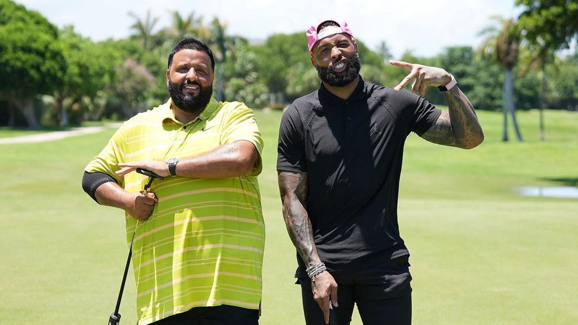 Beckham Jr. enjoyed his round of golf with DJ Khaled. Photos via djkhaled/Instagram.