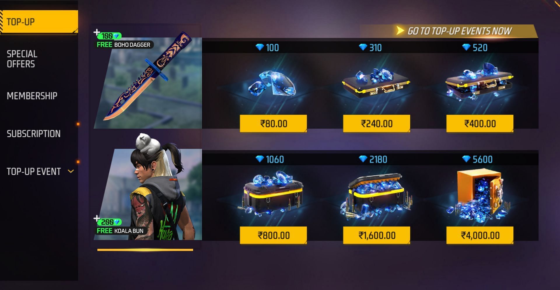 You only need to purchase 200 diamonds to get the rewards (Image via Garena)