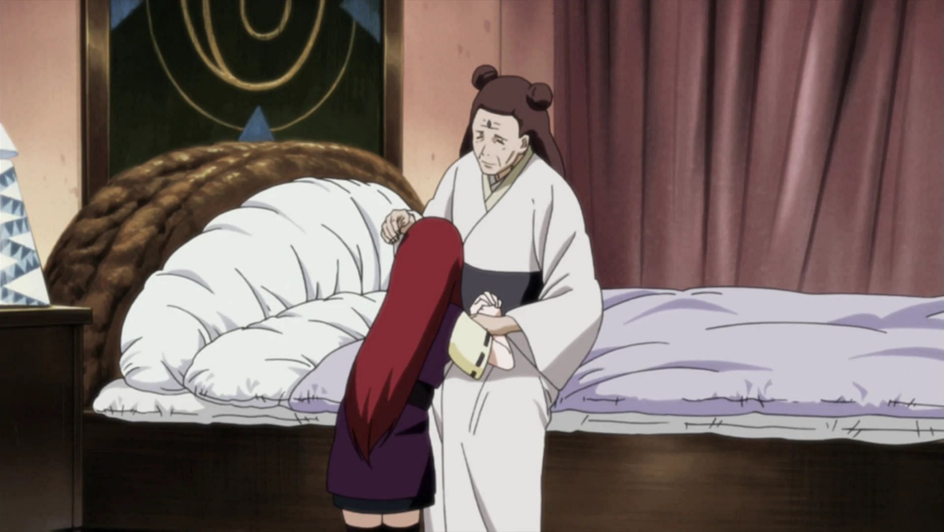 Mito Uzumaki comforting Kushina (Image via Studio Pierrot)