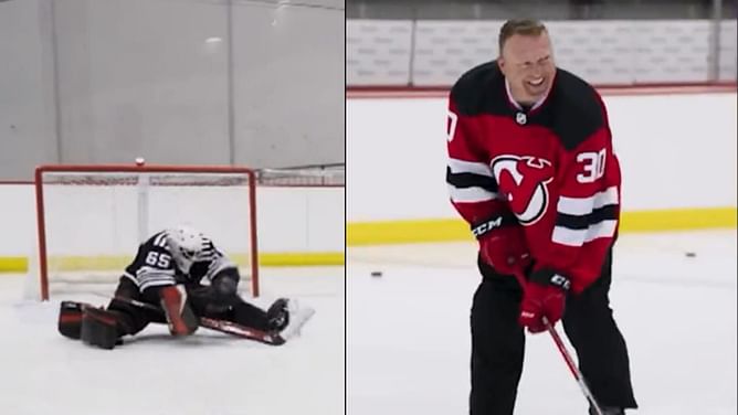 WATCH: P.K. Subban becomes goalie and takes shots from Martin Brodeur in viral video