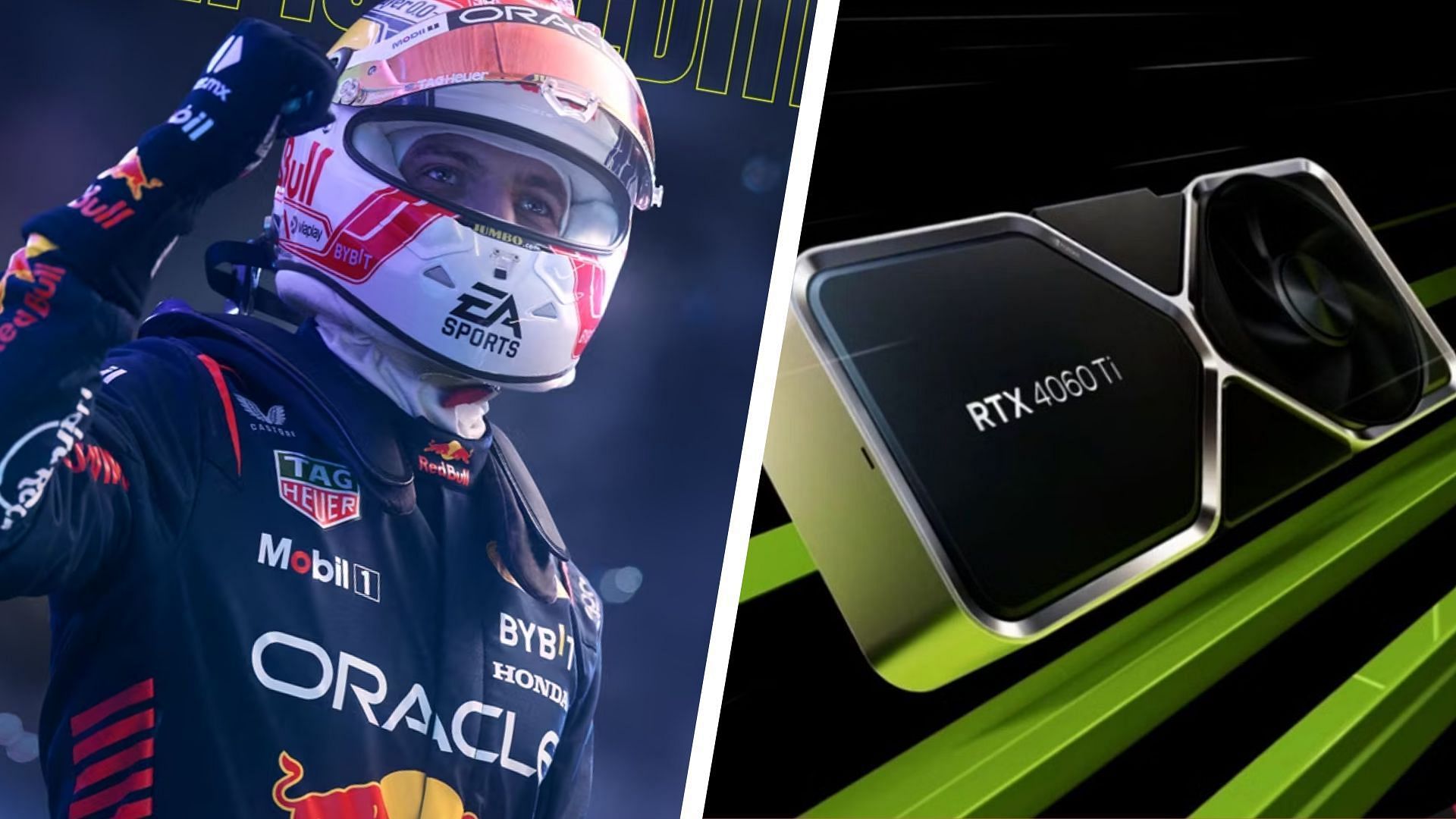 The RTX 4060 and 4060 Ti are superb cards for playing F1 23 at 1080p (Image via EA and Nvidia)