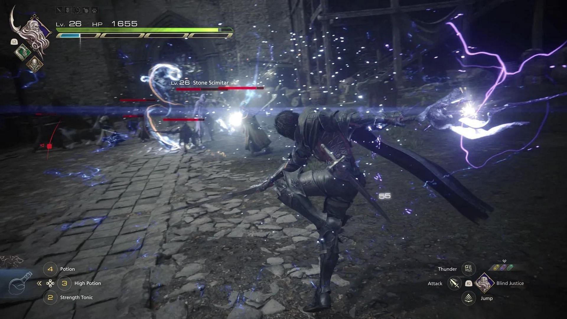 Use Blind Justice ability depending on the battle situation (Image via Square Enix)