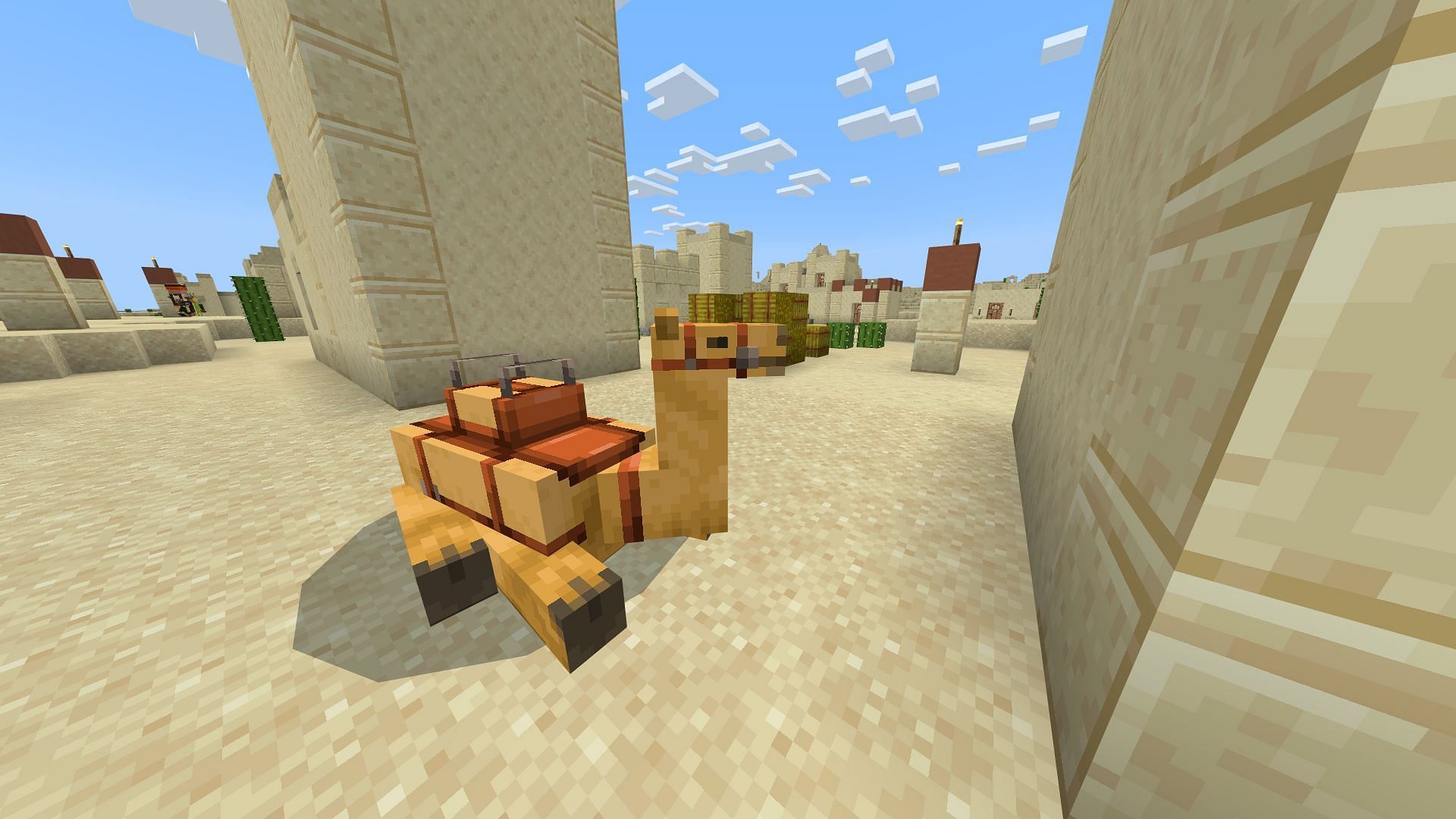 Saddle up on a camel and ride out to archeological sites in this Minecraft Bedrock seed (Image via Mojang)