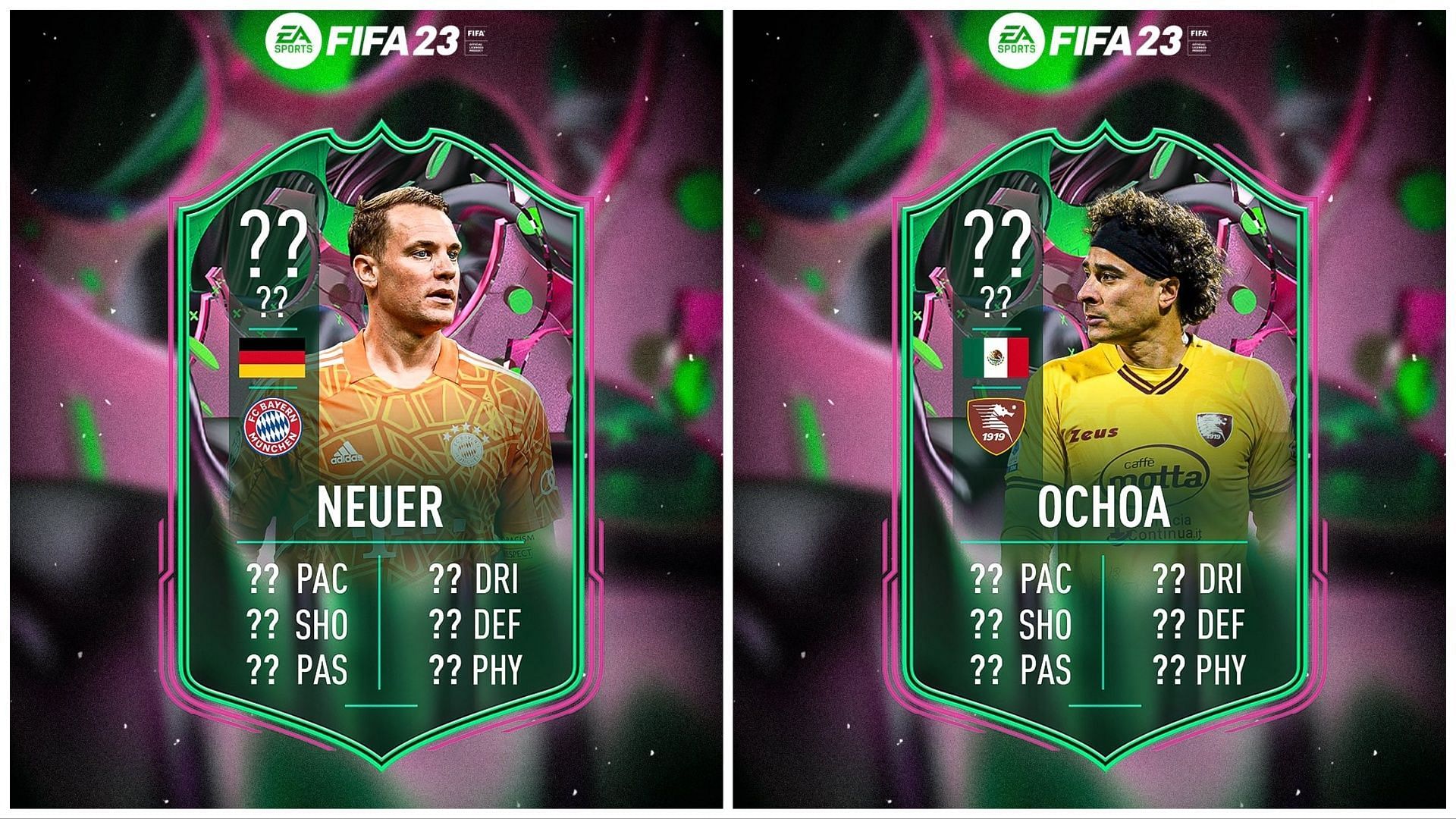 Shapeshifters Neuer and Ochoa have been leaked (Images via Twitter/FUT Sheriff)