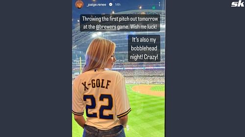 Paige Spiranac gears up to throw out first pitch at Brewers