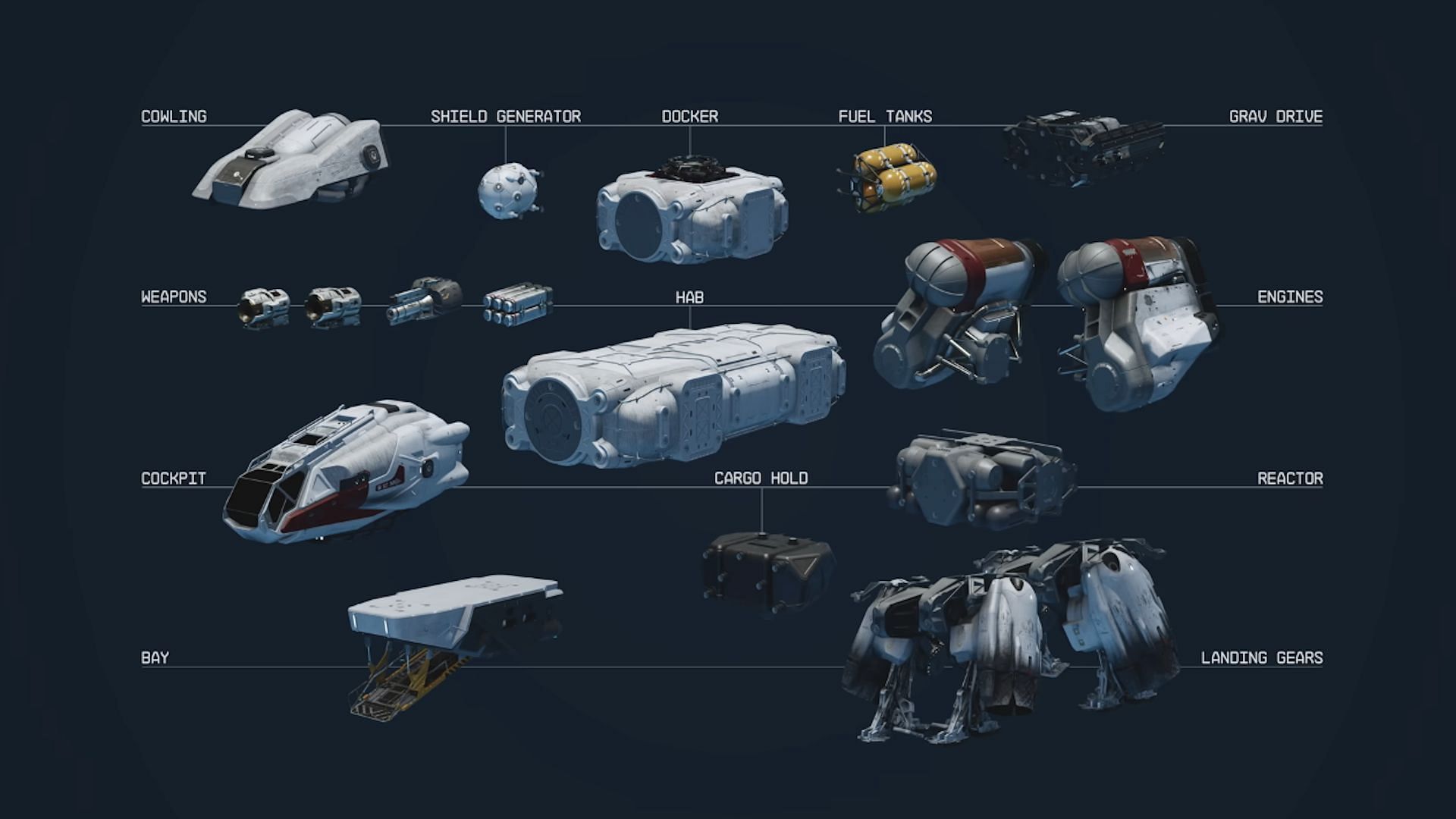 Starfield has a modular spaceship customization system (Image via Bethesda Softworks)