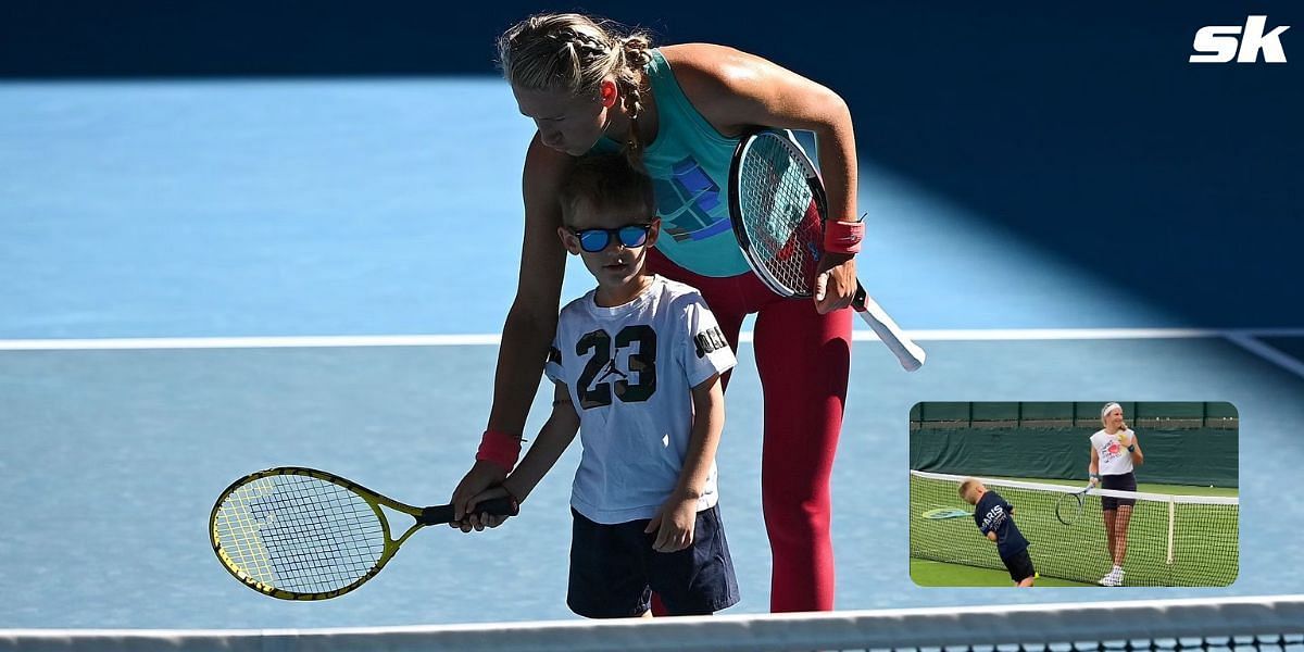 Victoria Azarenka with her son Leo