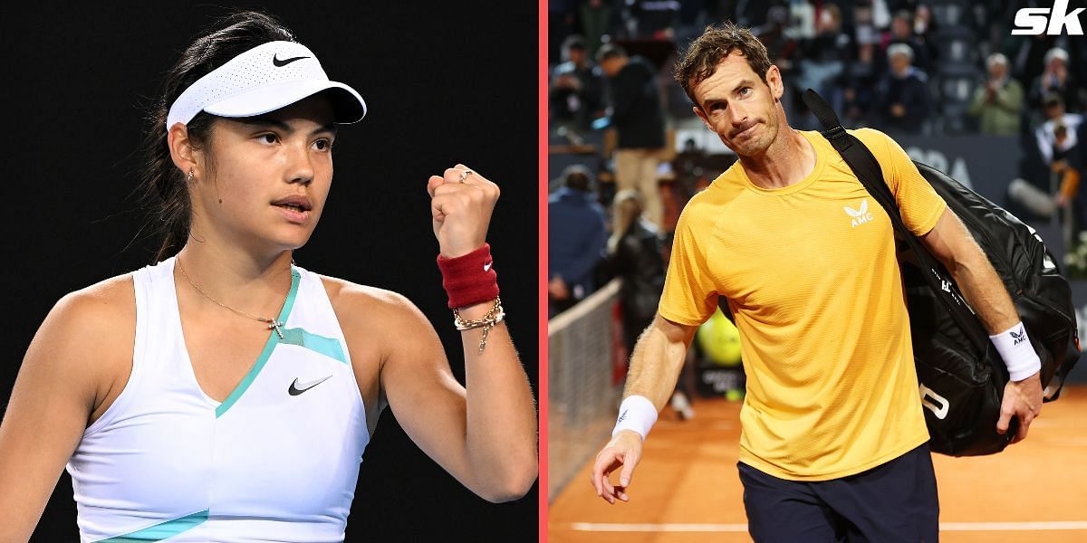 Emma Raducanu (L) and Andy Murray (R)