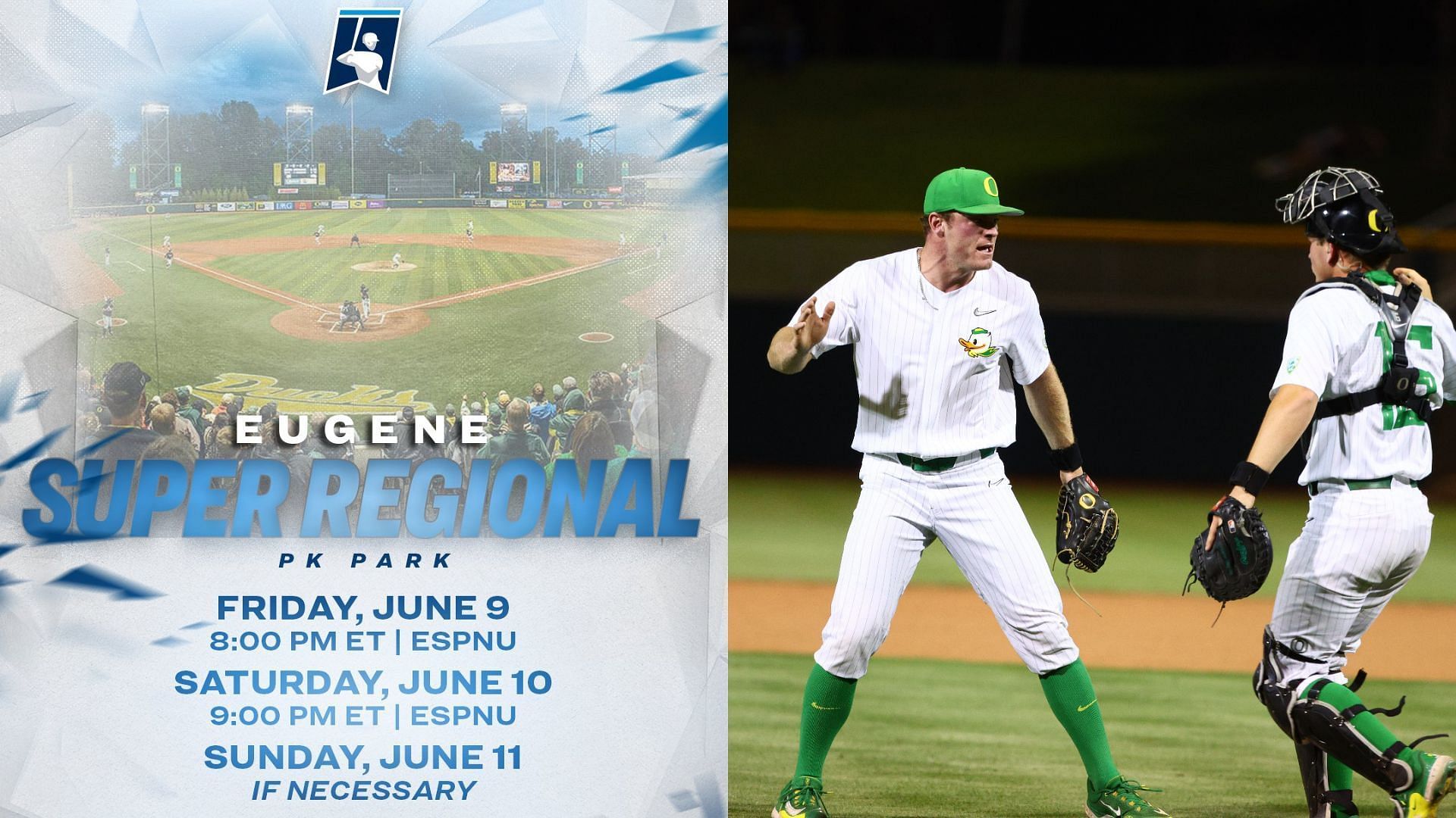 Oral Roberts and Oregon will square off in the Eugene Super Regional on Friday