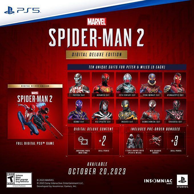 Marvel's SpiderMan 2 preorder guide Editions, prices, platforms, and