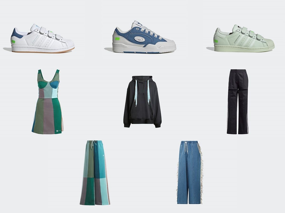 The upcoming Adidas Originals x Ksenia Schnaider collection feature unconventional footwear, accessories, and apparel lines (Image via Sportskeeda)